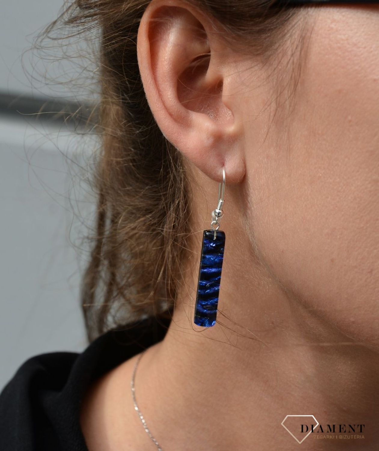 Kolczyki szkło weneckie odcień granatu Murano 10.jpg